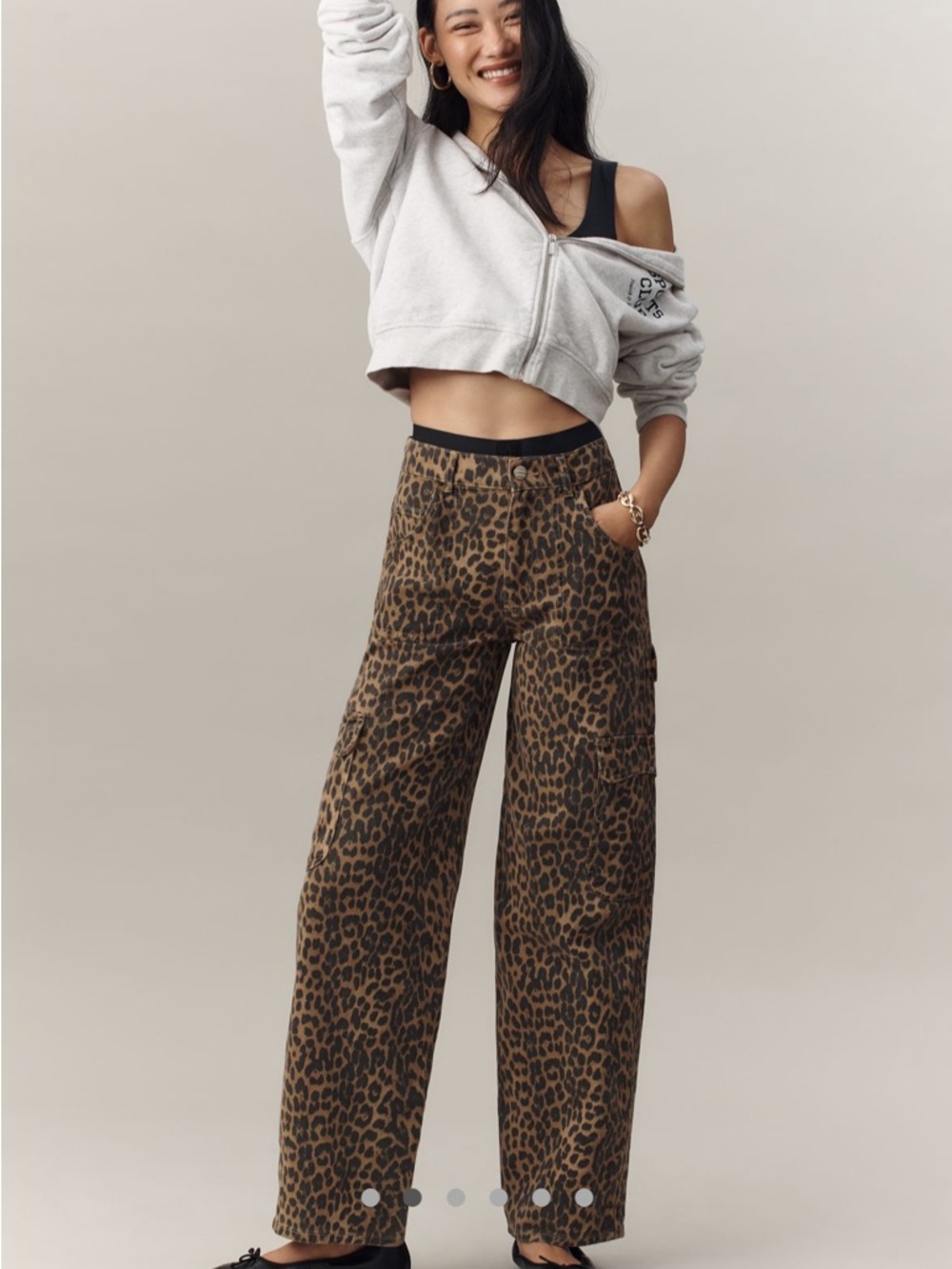 NWT Damson Madder Leopard Print Wide Leg Pants - Brown and Black